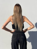 Completo top e jeans nero