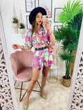 Completo etnico Short e Giacca base Fucsia