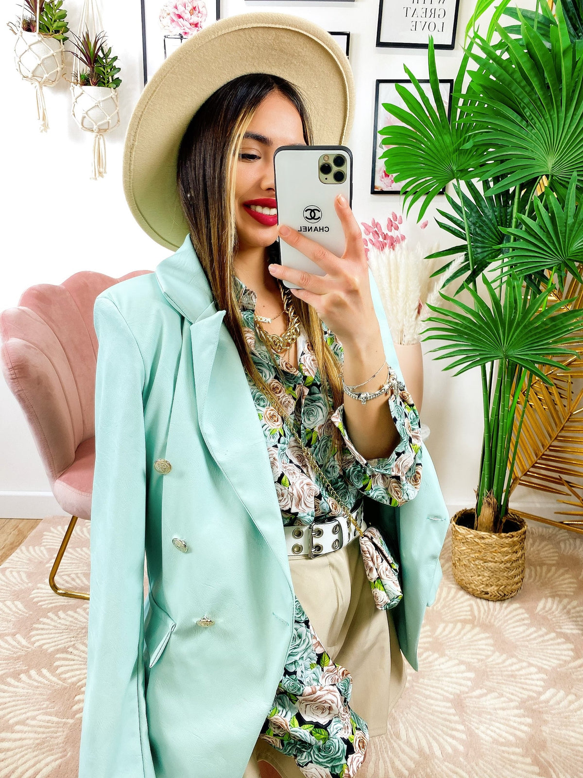 Blazer in ecopelle Tiffany