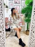 Abito a Kimono stampa cavallo beige