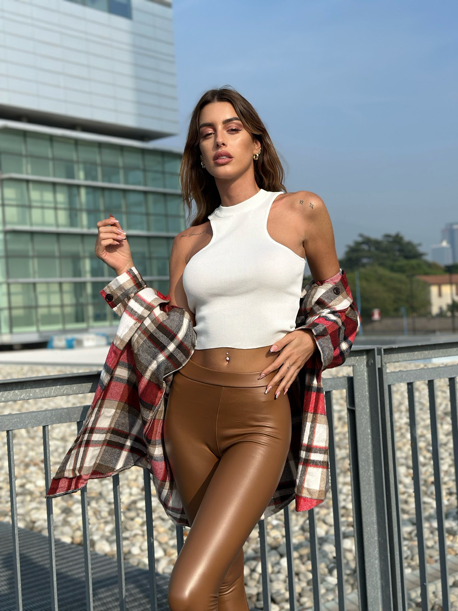 Leggins eco pelle choco
