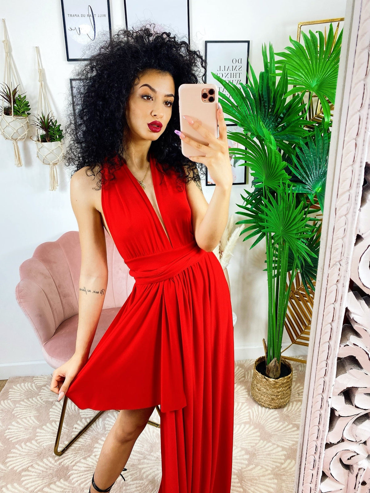 Dress Red carpet rosso gonna corta