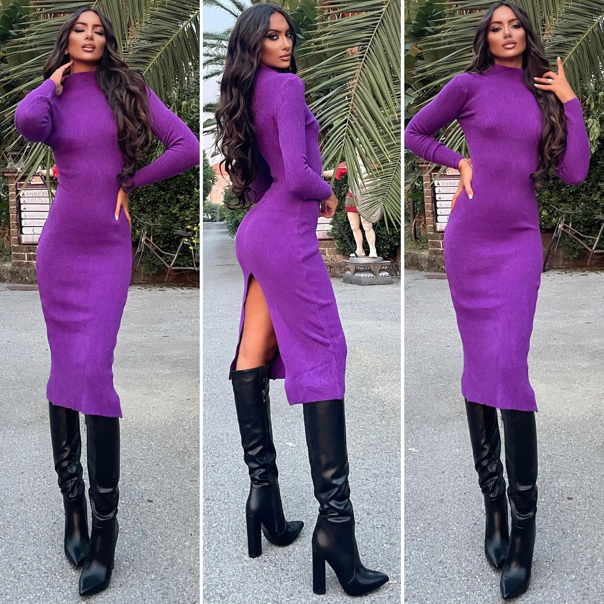 Abito midi purple