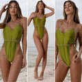 Body intero verde con catena oro