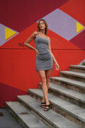 Abito lurex corto silver