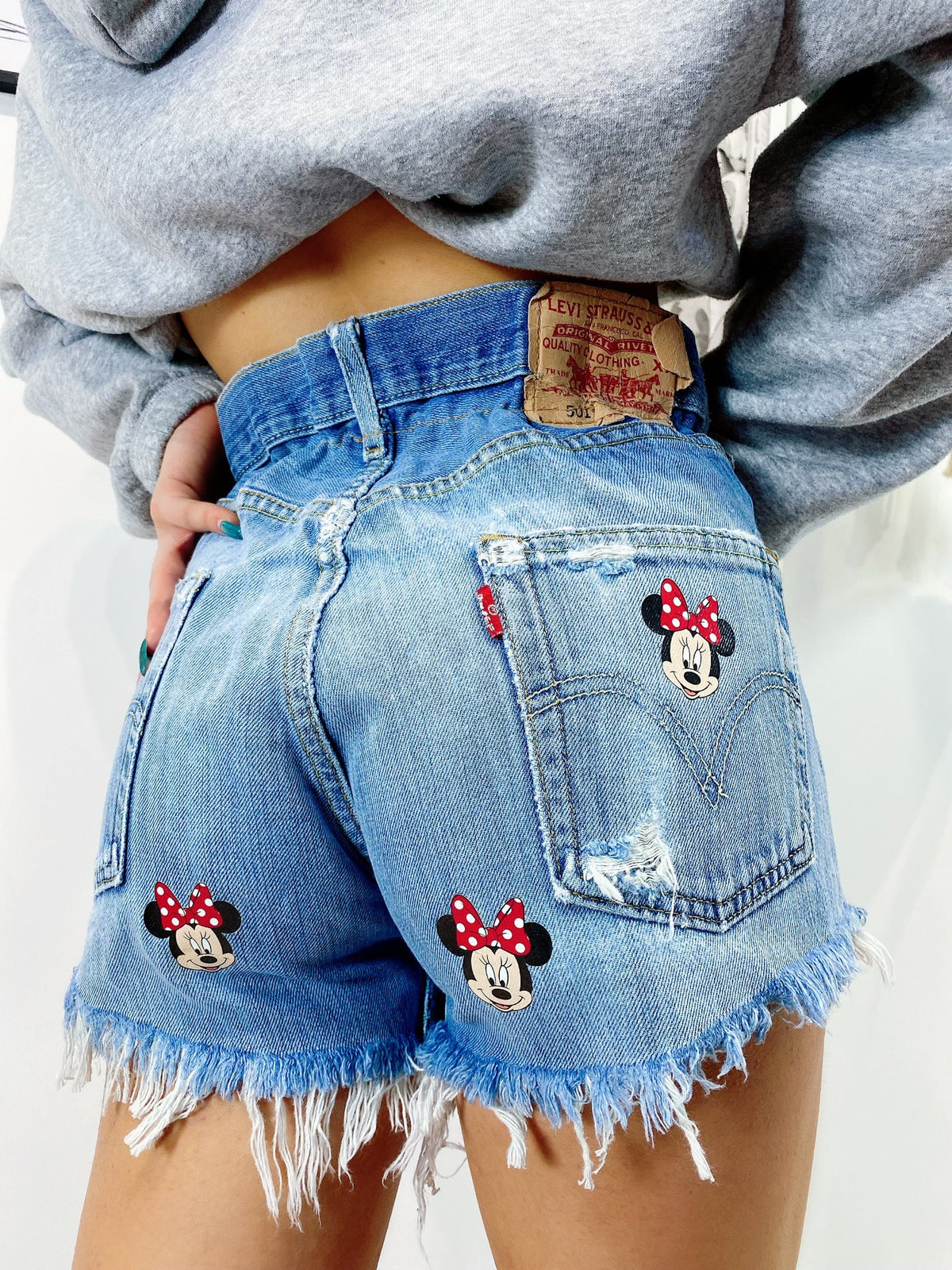 Short Levi’s Vintage stampa topolina con strappi