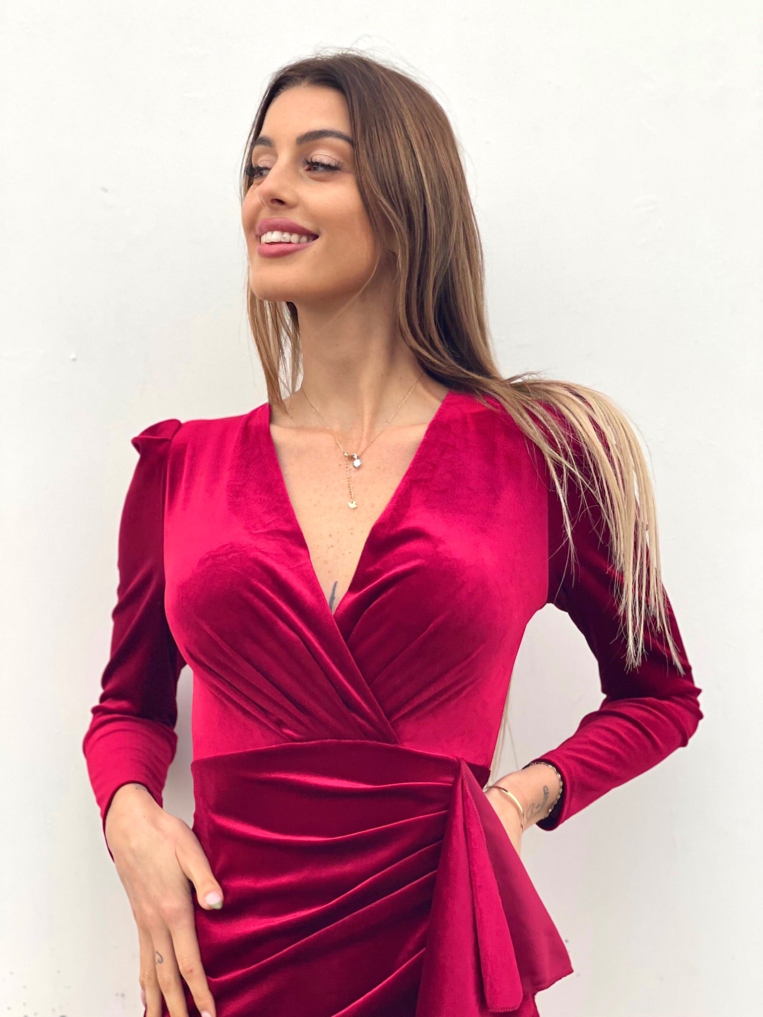 Abito Rosso con fusciacca