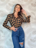 Camicia a quadri Camel black