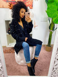 Cardigan lungo con perle
