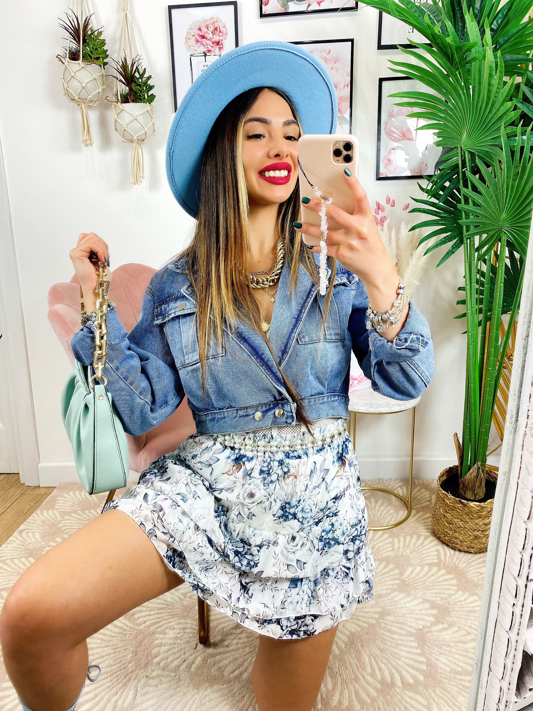 Giacca di jeans con Incrocio