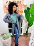 Cardigan lungo morbido grigio