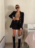 Completo giacca e gonna bottoni oro nero