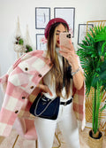 Giacca a quadri Rosa con tasche
