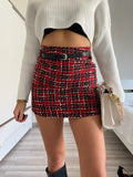 Gonna in tweed rossa