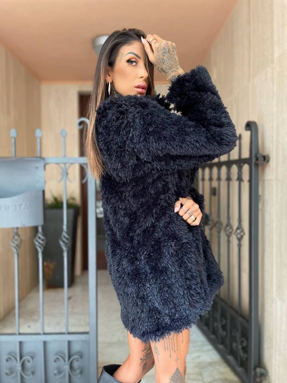 Giacca Teddy nera
