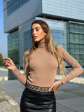Maglioncino Camel con bottoni