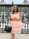 Abito in tulle con cintura