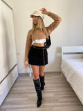 Pull crop a trecce Camel