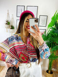 Camicia etnica sfumature Fucsia
