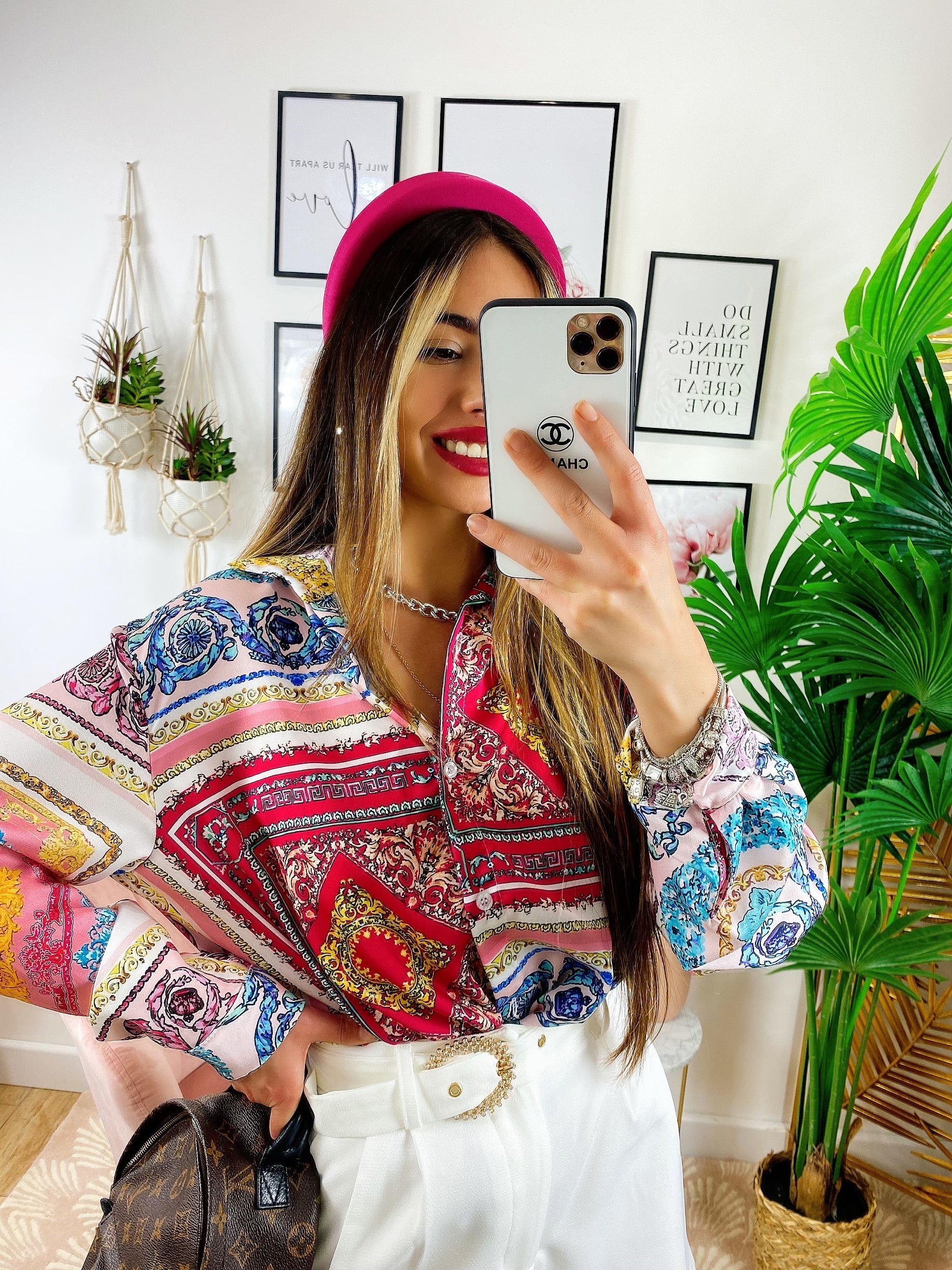 Camicia etnica sfumature Fucsia