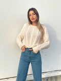 Maglione a trecce Panna
