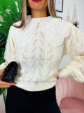 Maglione top quality collo Camicetta bianco
