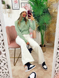 Maglione top quality con perle menta