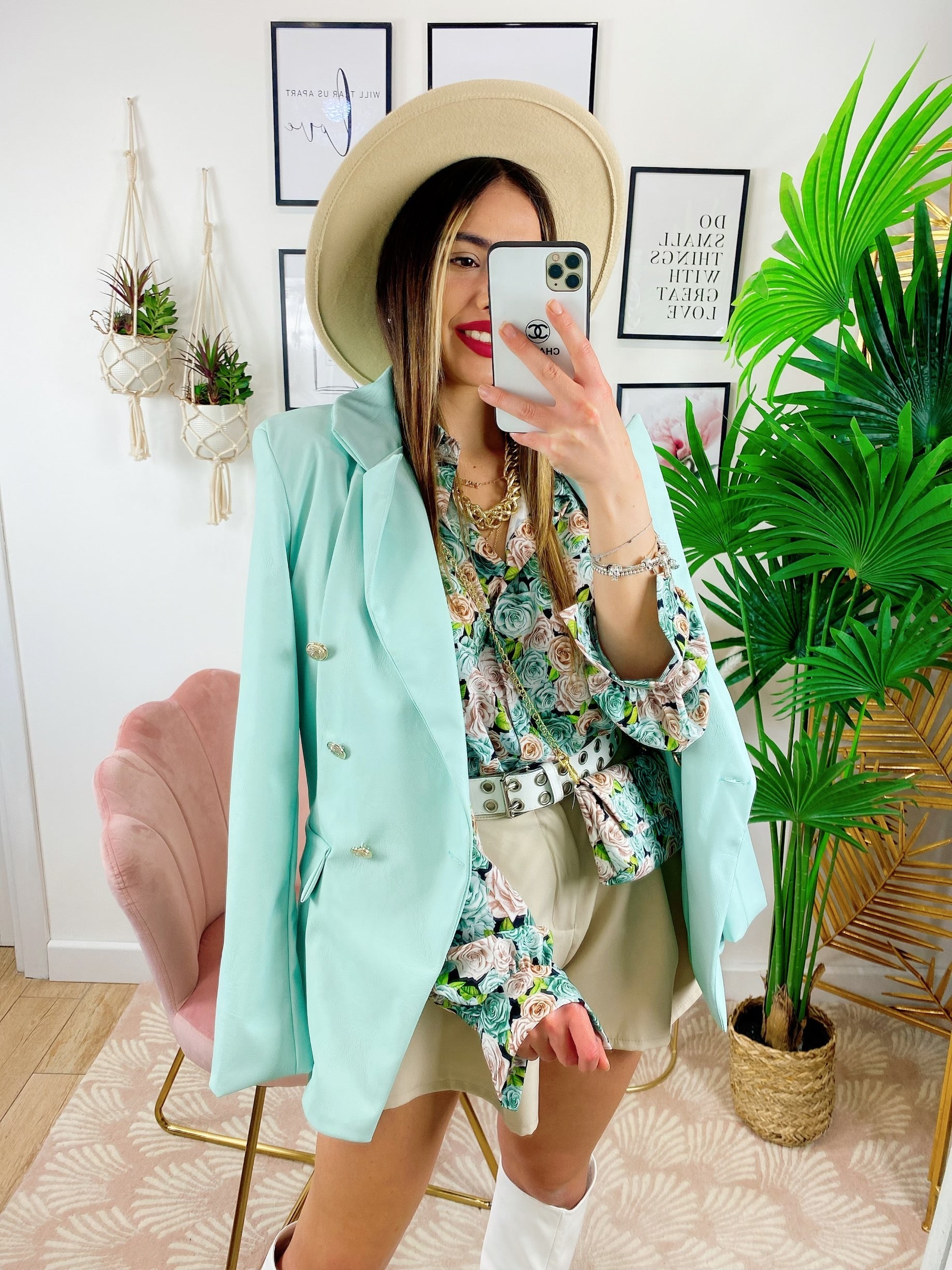 Blazer in ecopelle Tiffany
