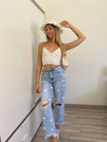 Top bianco con stelle