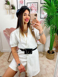 Tutina bianca con borsetta