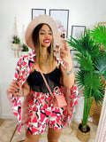 Completo giacca e pantalone cuori Rosa