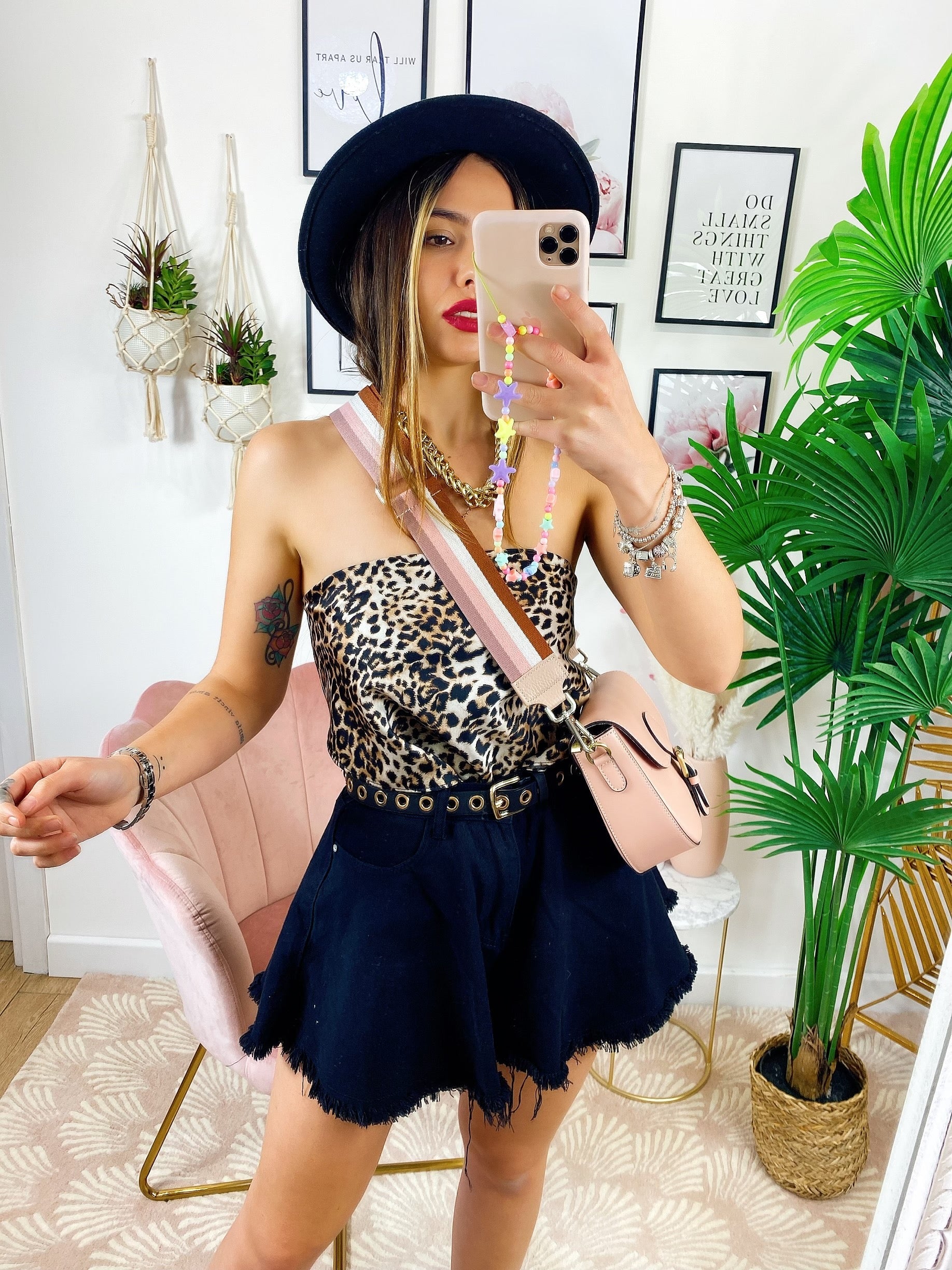 Top stampa bandana Maculato