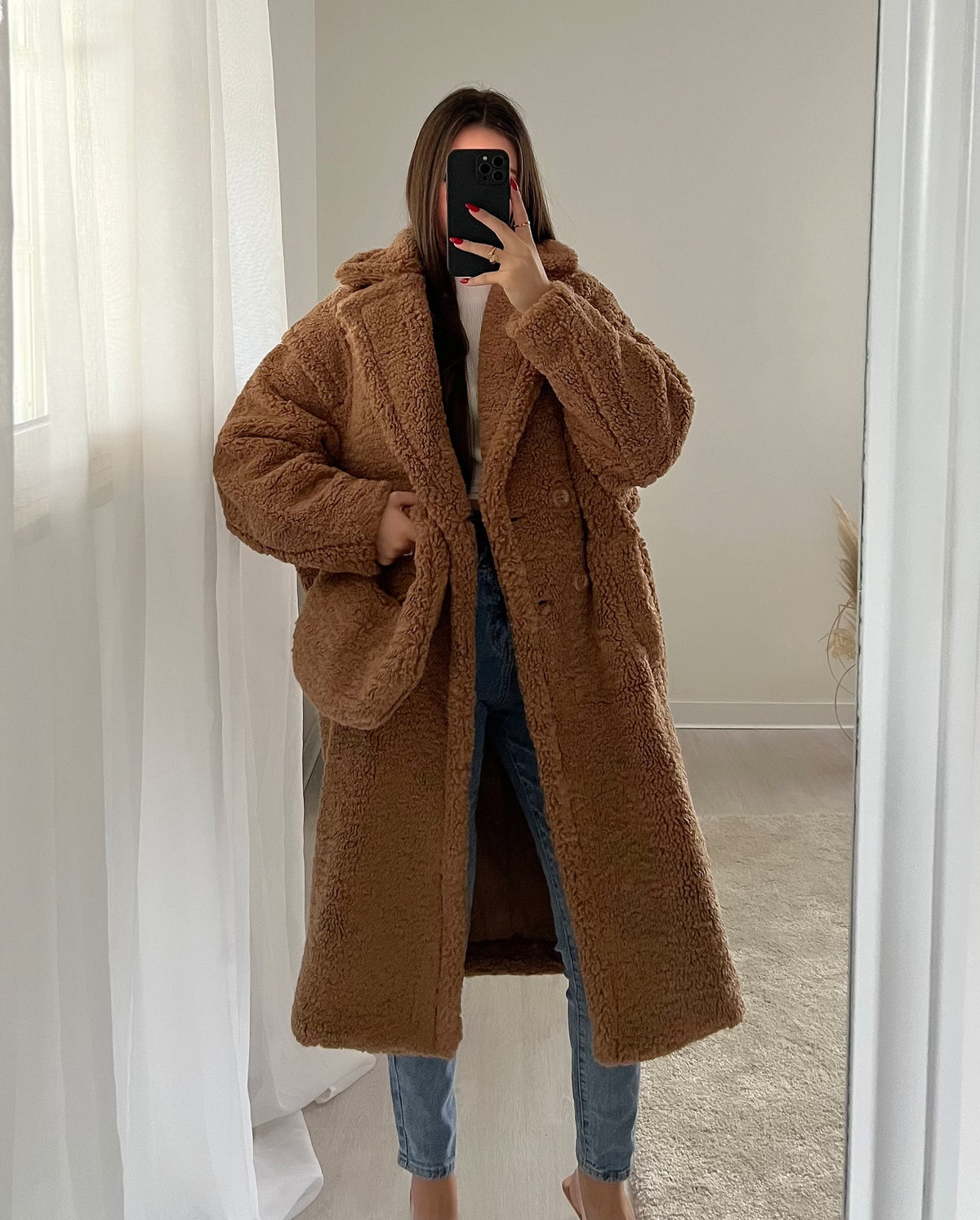 Cappotto Teddy Camel e pochette