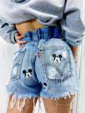 Short Levi’s Vintage bagno medio con strappi stampa topolino