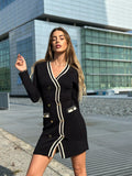 Abito in maglia nero nude