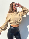 Felpa beige manica ampia