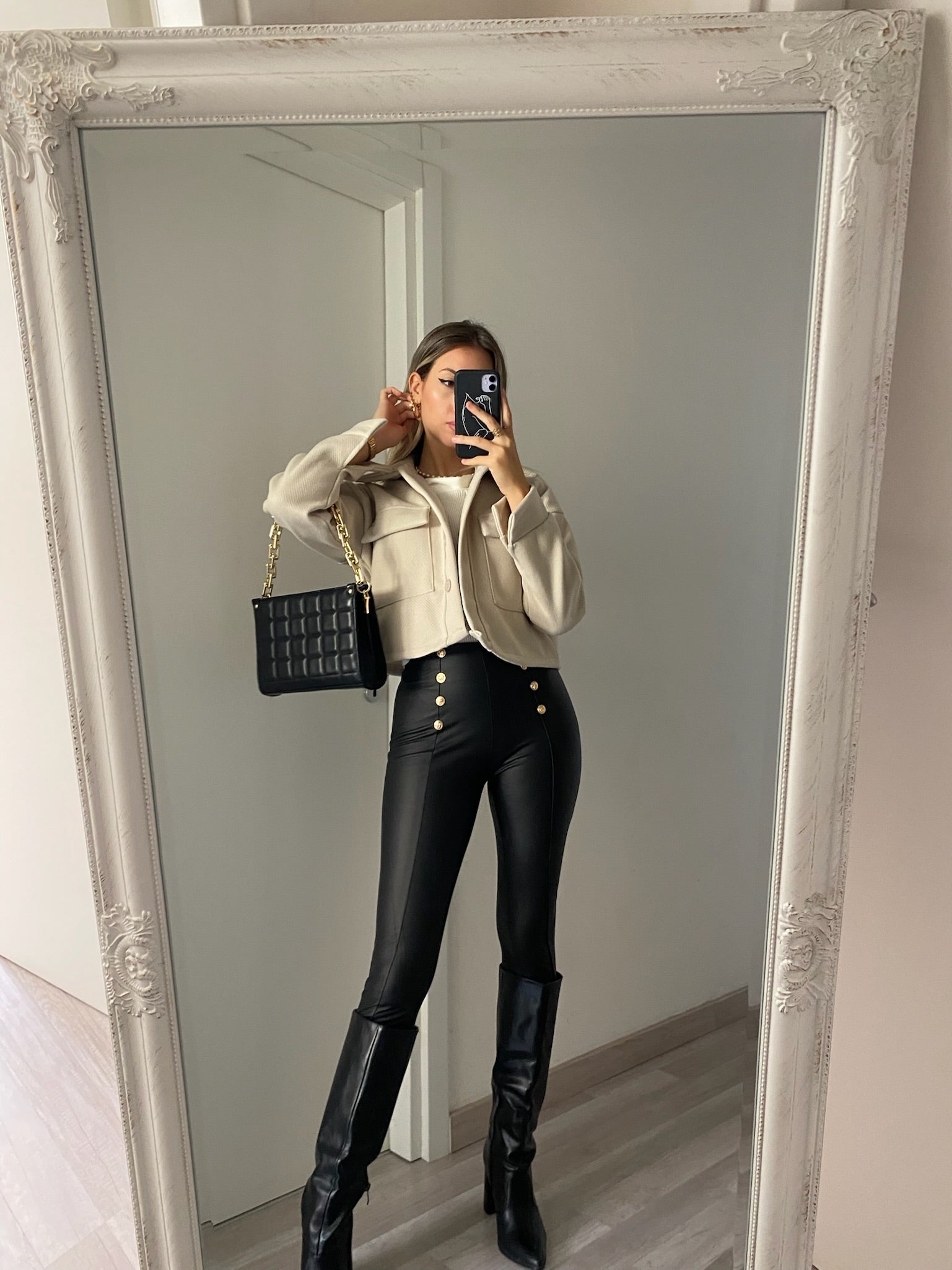 Giacchina crop beige