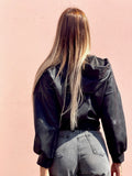 Giubbino in eco pelle nero