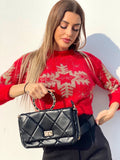 Borsa nera con manico e tracolla