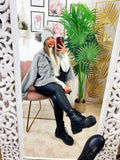 Cappotto corto Teddy grigio