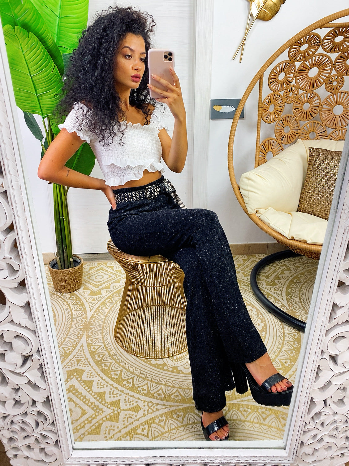 Pantalone a zampa nero