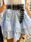 Gonna con balza e cuori asimmetrica