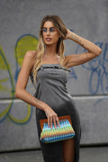 Abito midi in jeans con cintura