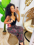 Pantalone con fiorellini e cinturina