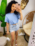Short in jeans chiaro