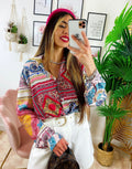 Camicia etnica sfumature Fucsia