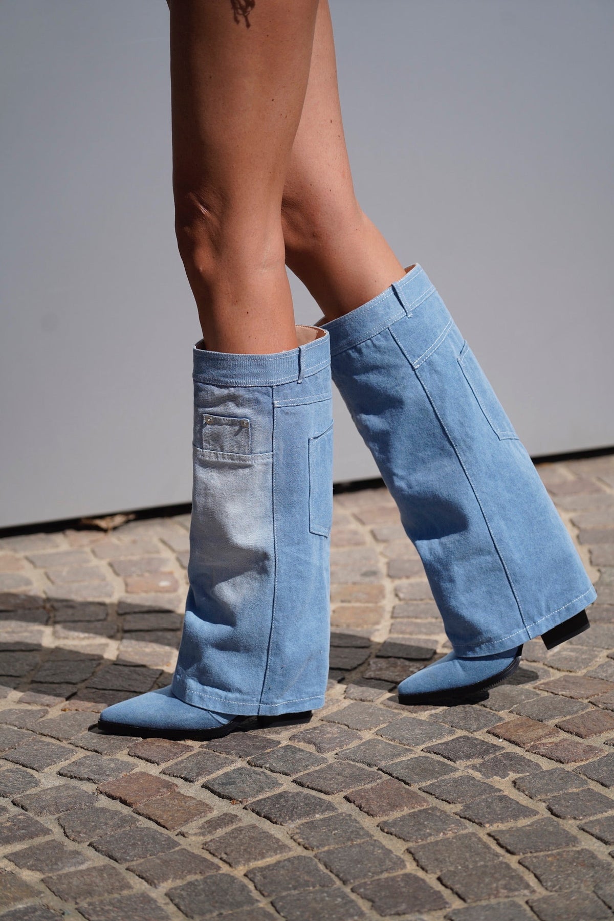 Stivale jeans tacco comodo