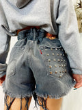Short Levi’s Vintage con Borchie bagno grigio