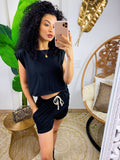 Completo sportivo maglia e short nero