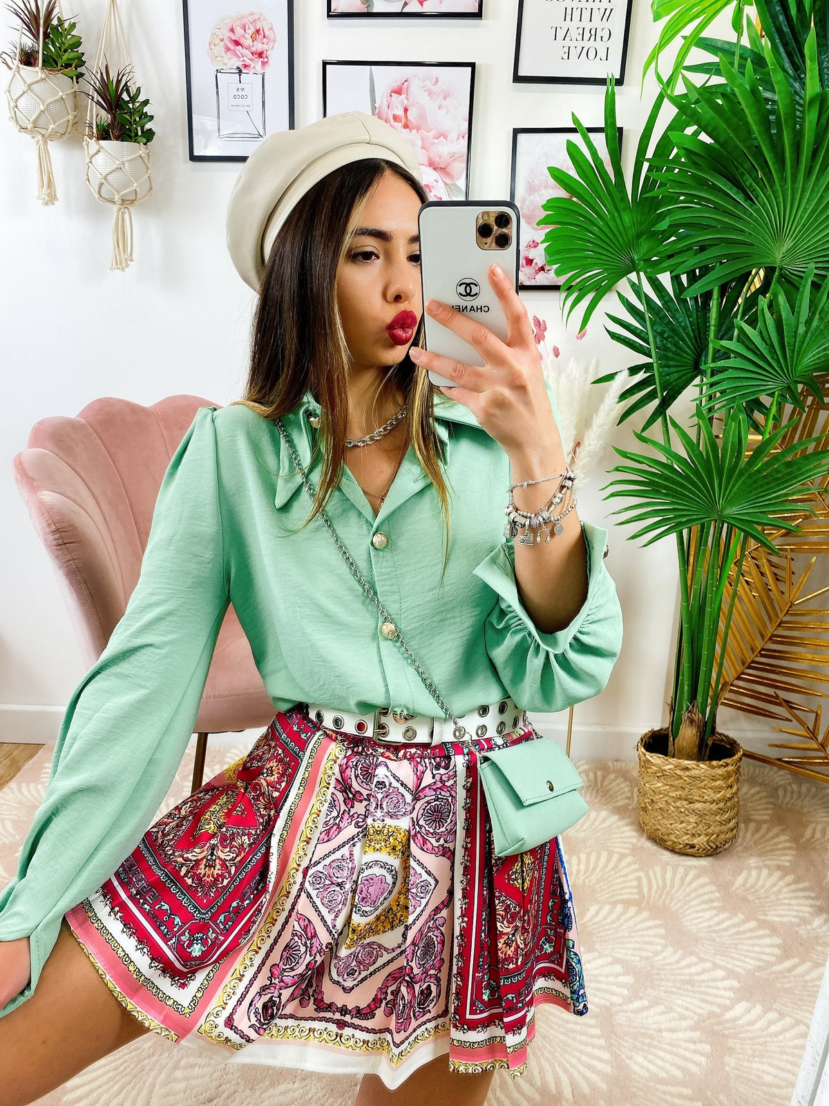 Camicia con borsetta Verde menta